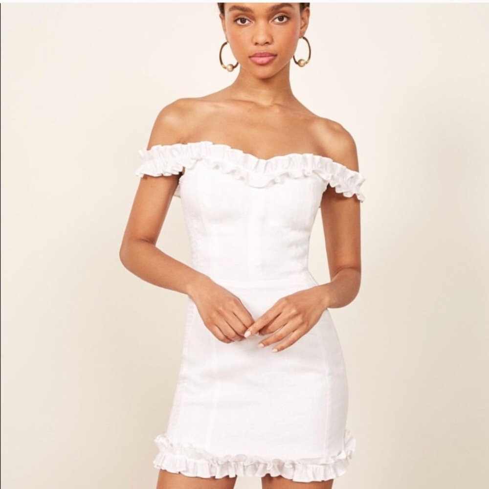 Sold out Reformation Bonita White Mini Dress